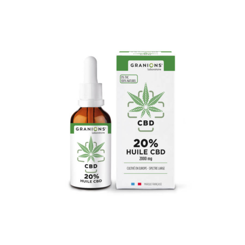 Huile CBD 20% Granions flacon-pipette 10ml inflammation / douleurs articulaires / arthrose Huile CBD 20% Granions flacon-pipette 10ml inflammation / douleurs articulaires / arthrose