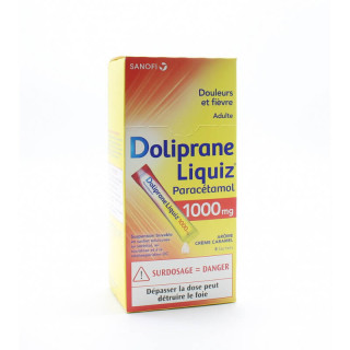 Doliprane liquiz 1000 mg 8 sachets drinkable suspension Cream caramel taste