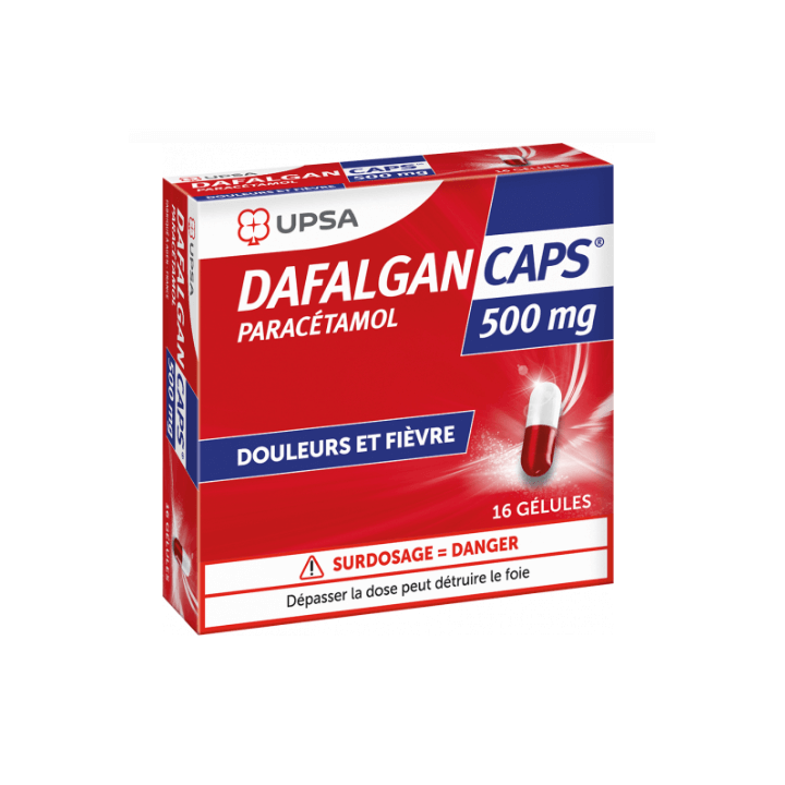 Dafalgan Caps 500 mg pain and fever 16 capsules paracetamol