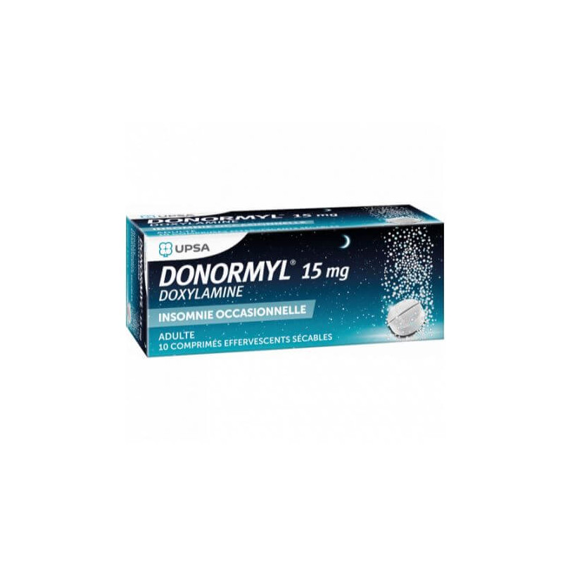 Donormyl 15 mg insomnie occasionnelle 10 Comprimés Effervescents Sécables