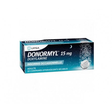 Donormyl 15 mg insomnie occasionnelle 10 Comprimés Effervescents Sécables