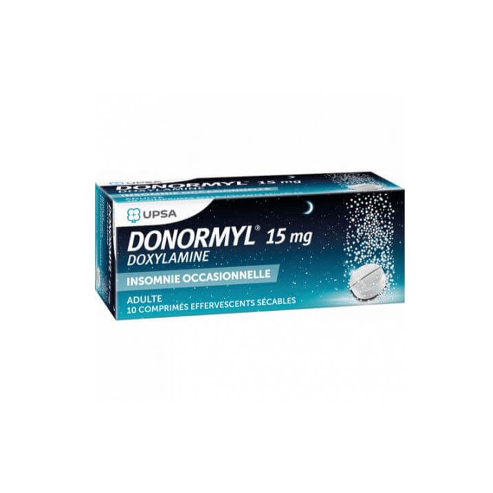 Donormyl 15 mg insomnie occasionnelle 10 Comprimés Effervescents Sécables