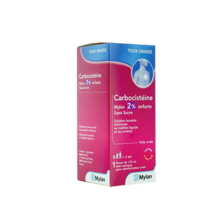 Carbocistein 2% Mylan Viatris sugar free children's cough syrup 125 ml