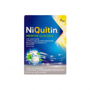 NiQuitin 2 mg Menthe Glaciale Sans Sucre 100 Gommes