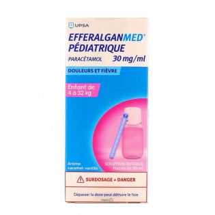 Efferalgan Med Pédiatrique Paracétamol 30mg solution buvable 90 ml douleurs et fièvre