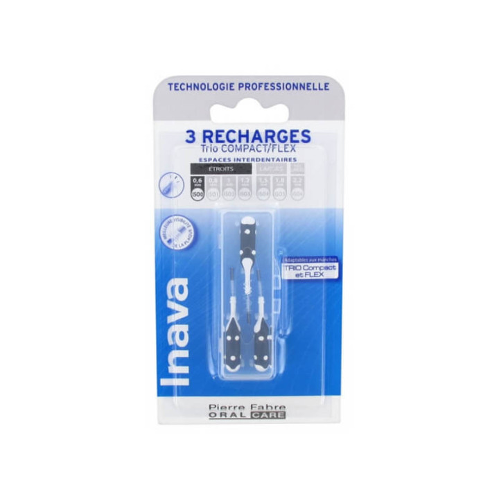 Inava Trio Brushes 3 Refills for Trio Compact/Flex Size ISO0 0,6 mm