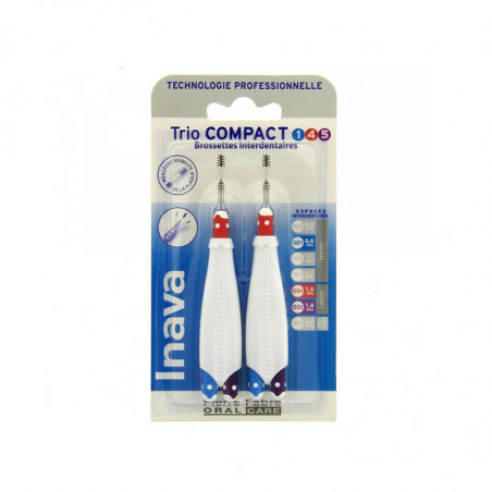 Inava Brossettes Trio Compact Large 145 Bleu 0,8mm / Rouge 1,5mm / Violet 1,8mm