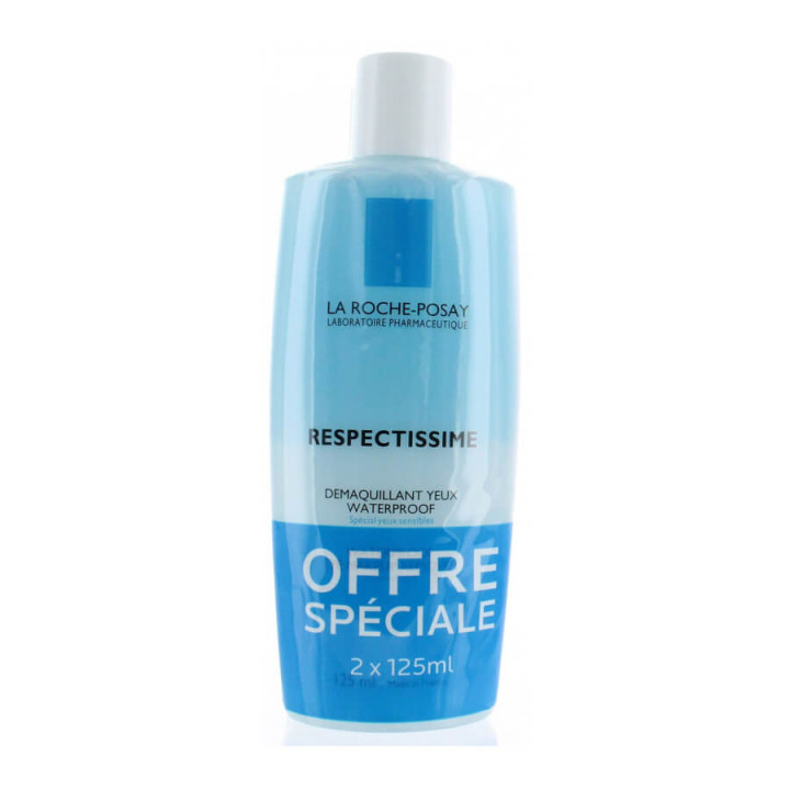 La Roche-Posay Respectissime Démaquillant Yeux Waterproof Lot de 2 x 125 ml