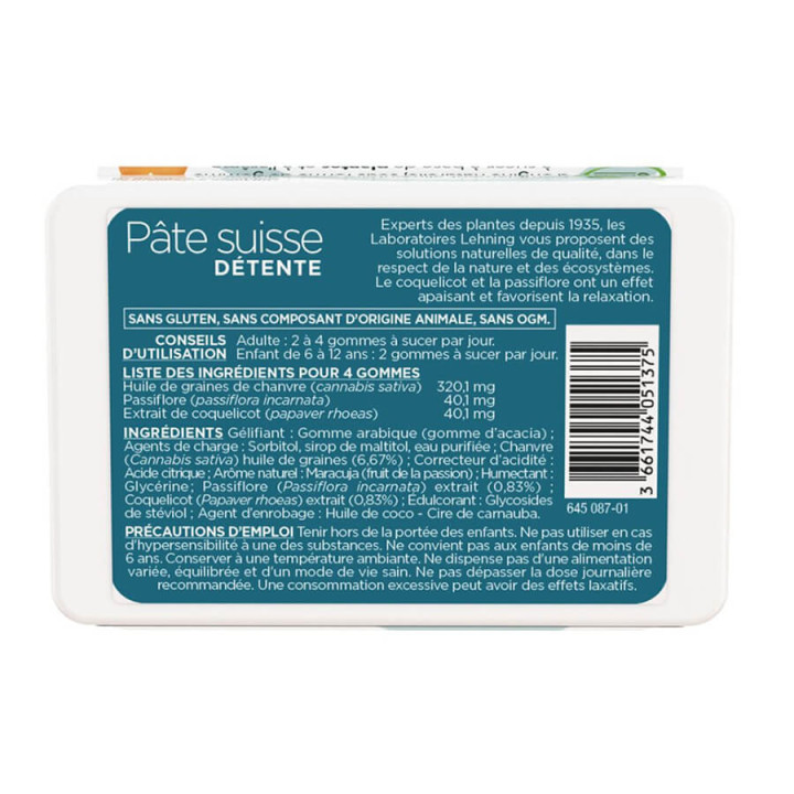Swiss paste Relaxation stress and anxiety cannabis sativa 40 gums