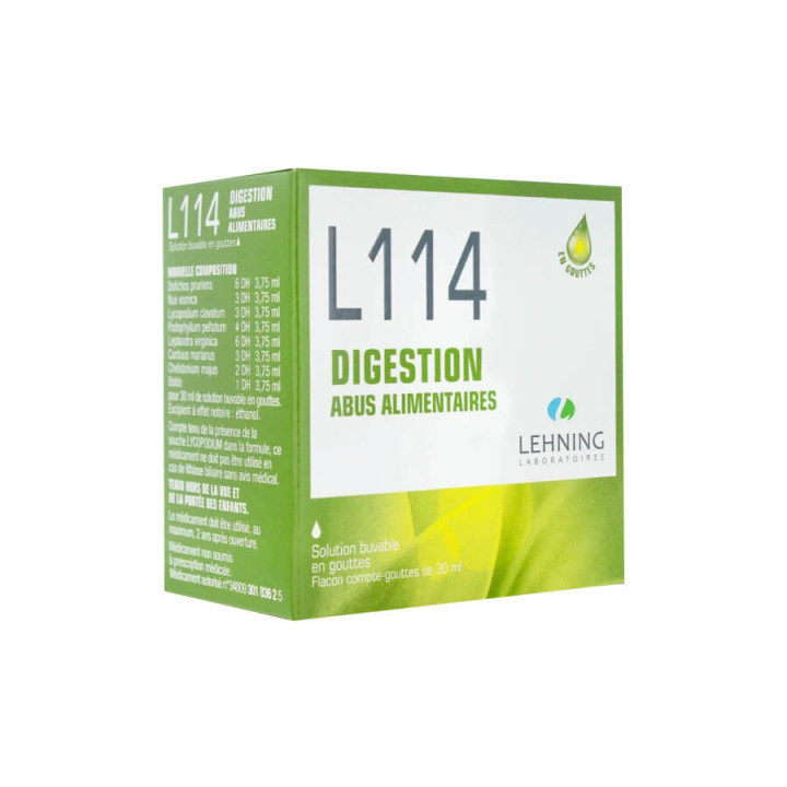 Lehning L 114 Digestion abus alimentaires solution buvable 30ml