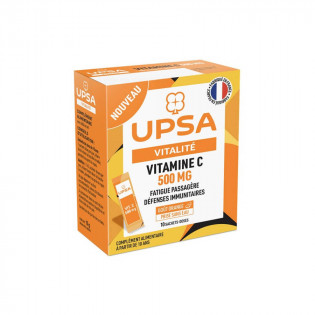 UPSA Vitalité Vitamine C 500 mg Fatigue Passagère Défenses Immunitaires 10 Sachets Doses