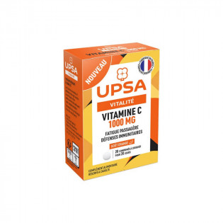 UPSA Vitalité Vitamine C 1000 mg Fatigue Passagère Défenses Immunitaires 20 comprimés à croquer