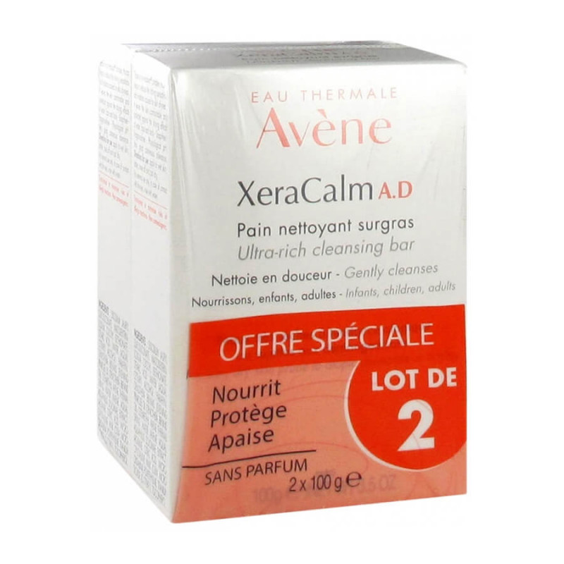 Avène XeraCalm AD Pain Nettoyant Surgras Lot de 2 x 100 g