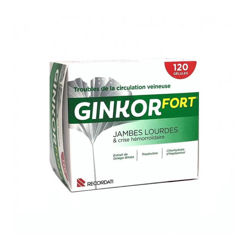Ginkor Fort heavy legs and hemorrhoidal crisis 120 capsules