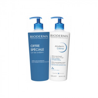 Bioderma Atoderm Cream Ultra-Nourishing Fragrance Free Lot of 2 x 500 ml