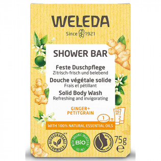Weleda Shower bar Douche Végétale Solide Gingembre et Petitgrain Bio savon 75 g