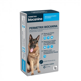 Biocanina Permetrix 2000 mg/400 mg solution pour spot-on pour chiens de plus de 25 kg