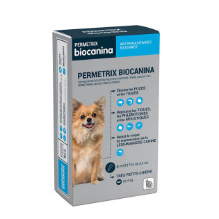 Biocanina Permetrix 200 mg/40 mg solution pour spot-on pour chiens jusqu'à 4 Kg