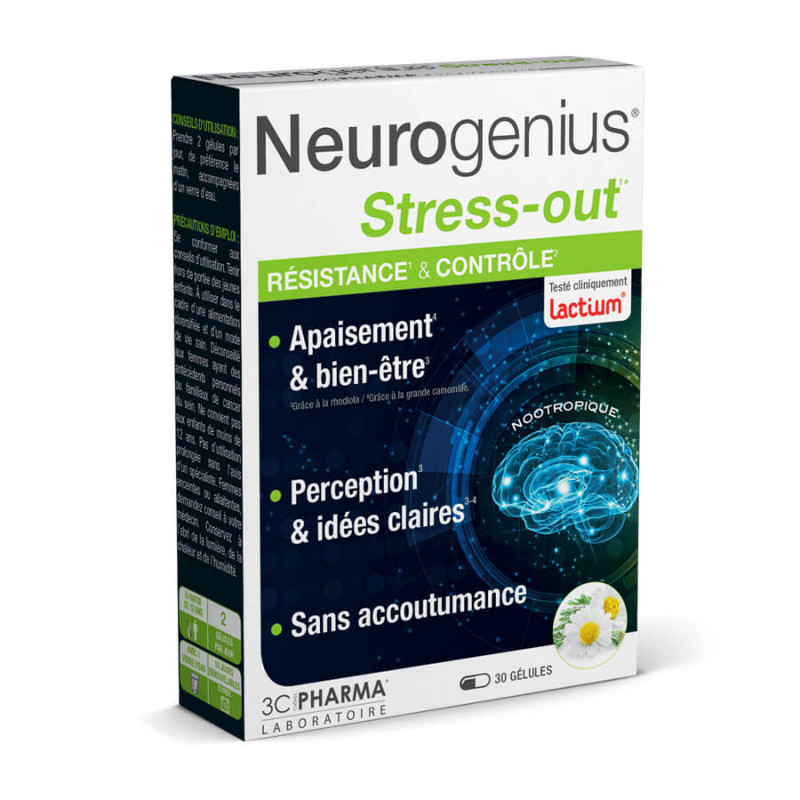 3C Pharma Neurogenius Stress Out résistance & du contrôle du stress 30 gélules