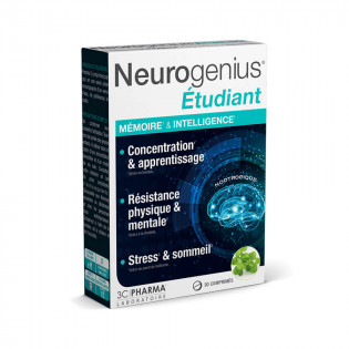3C Pharma Neurogenius Etudiant Nootropiques mémoire et intelligence 30 comprimés