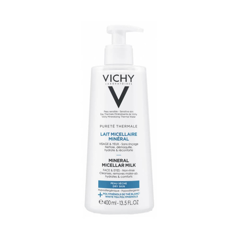 Vichy Pureté Thermale Lait Micellaire Minéral Peau Sèche 400 ml