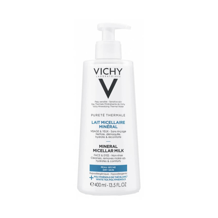 Vichy Pureté Thermale Lait Micellaire Minéral Peau Sèche 400 ml