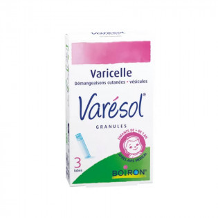 Boiron Varésol Granules Varicelle Démangeaisons Vésicules Pack 3 Tubes