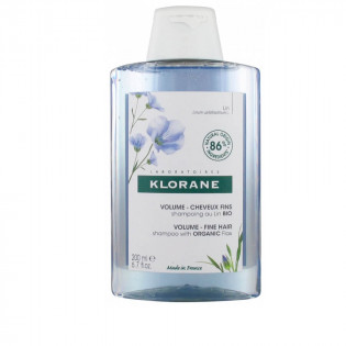 Klorane Volume Cheveux Fins Shampoing au Lin Bio 200 ml