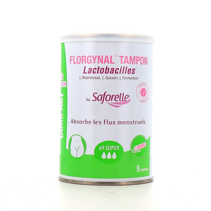SAFORELLE FLORGYNAL TAMPON PROBIOTIQUE SUPER X9 avec applicateur