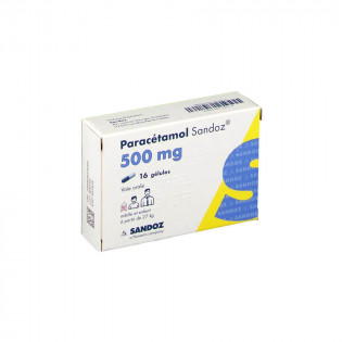 Paracetamol Sandoz 500 mg 16 capsules