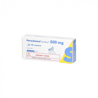 Paracétamol Sandoz 500 mg 16 comprimés