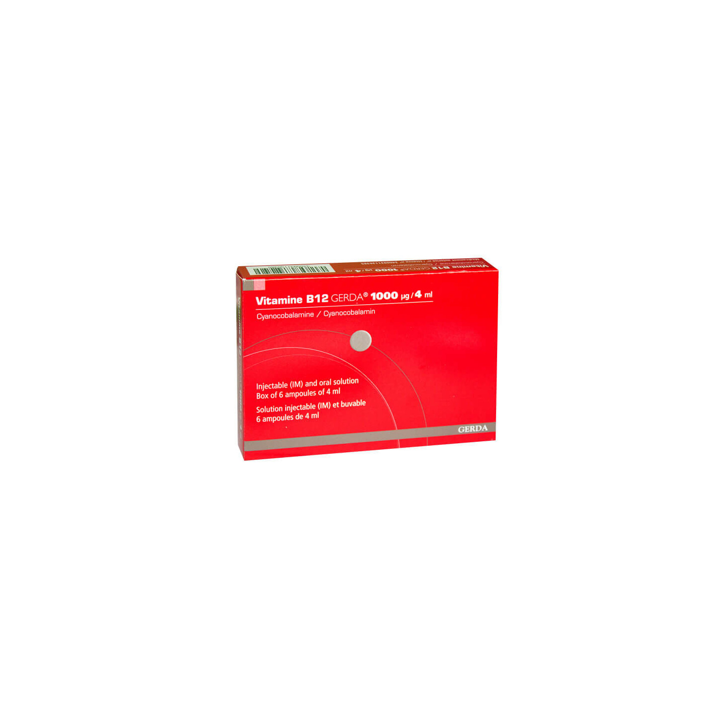 vitamine b12 injectable posologie Vitamine B12 Gerda 1000 µg/4ml 6 ampoules