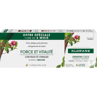 KLORANE KERATINcaps. Lot de 3 boîtes de 30 capsules