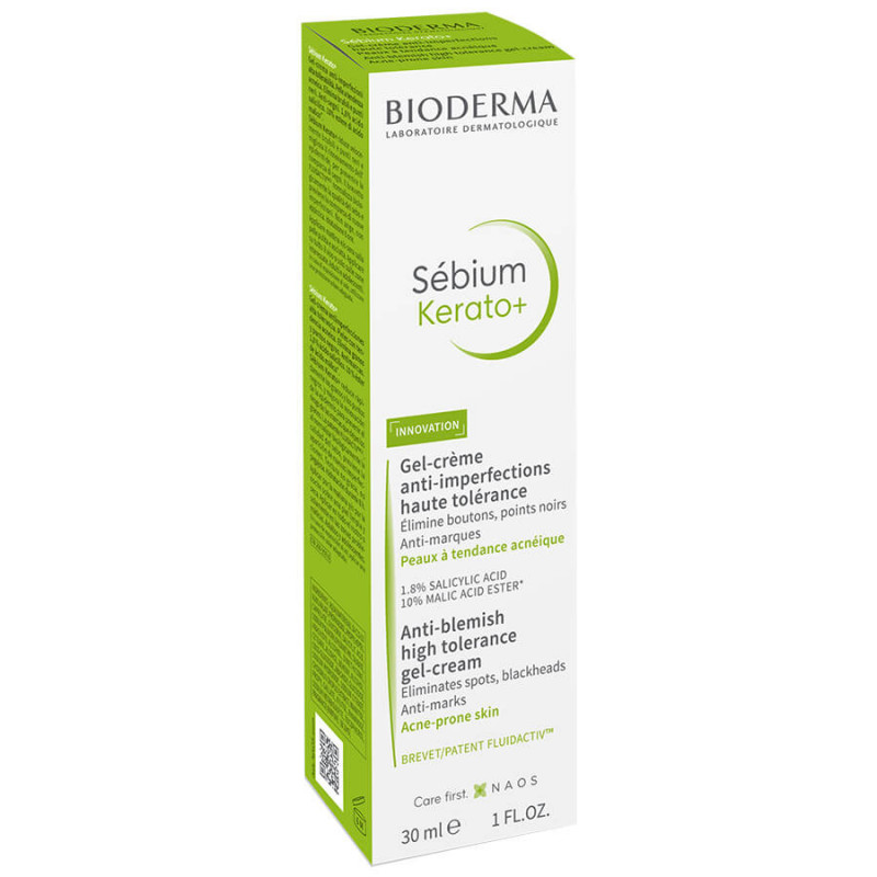 Boite Bioderma Sebium Kerato+ Gel-crème anti-imperfections 30 ml