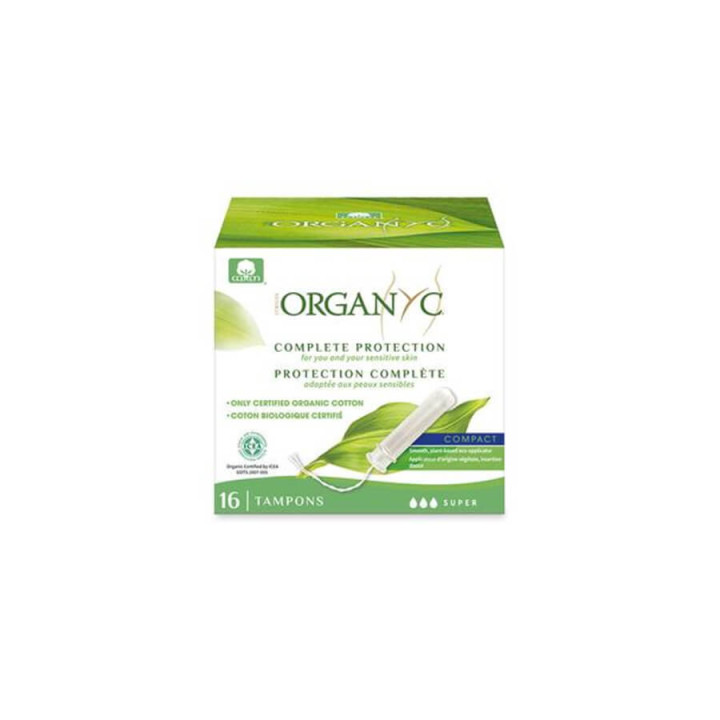 Organyc super compact pad with applicator 16 pieces