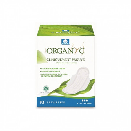 Organyc serviettes ultra-fines flux normal boite de 10 8016867009942