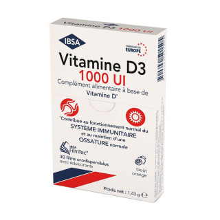 Vitamin D3 1000IU x30 orodispersible films FilmTec Ibsa Pharma