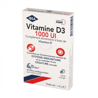 Vitamin D3 1000IU x30 orodispersible films FilmTec Ibsa Pharma