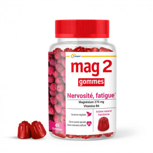 Mag 2 Gommes Framboise Nervosité Fatigue 45 gommes