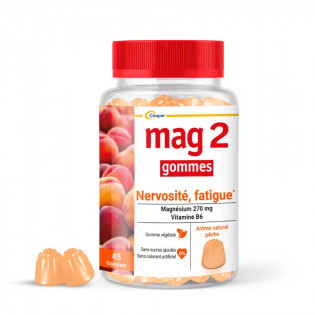 Mag 2 Peach Gums Nervousness Fatigue 45 gums