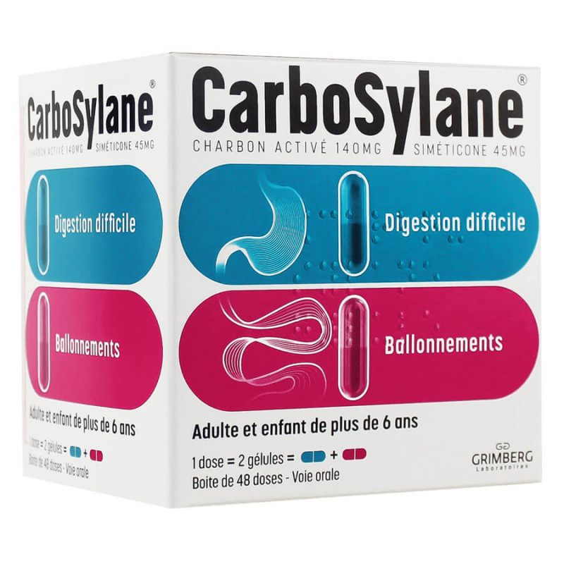 CarboSylane 96 Gélules digestion difficile et ballonements