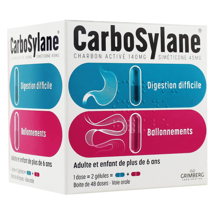 CarboSylane 96 Gélules digestion difficile et ballonements