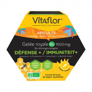 Vitaflor Gelée Royale Bio 1500 mg Défense+ 20 ampoules