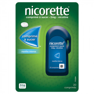 Nicorette Comprimé à sucer 2 mg Menthe intense 20 comprimés