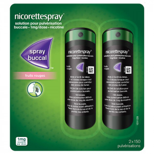 NICORETTESPRAY 1mg fruits rouges lot de 2 Sprays 2x150 pulvérisations