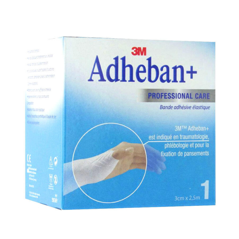 3M Adheban Plus Bande Adhesive Elastique 3cmx2.5m