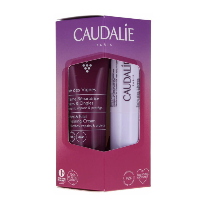 Caudalie Duo Crème Mains et Ongles Thé des Vignes 30 ml + Soin des Lèvres 4,5 g
