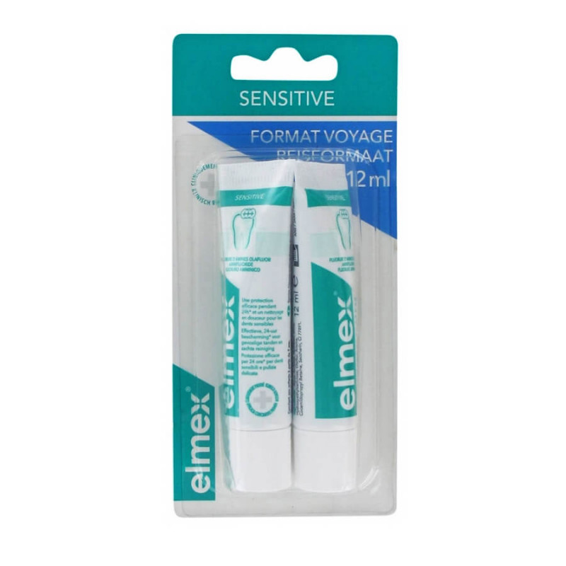 Elmex Sensitive Dentifrice Format Voyage Lot de 2 x 12 ml