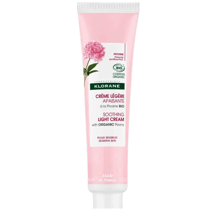 Klorane Peony Light Soothing Cream Organic Face Sensitive Skin 40 ml