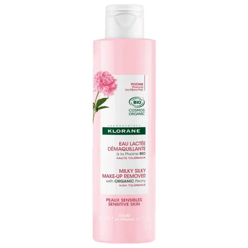 Klorane Pivoine Eau Lactée démaquillante Bio peaux sensibles 200 ml